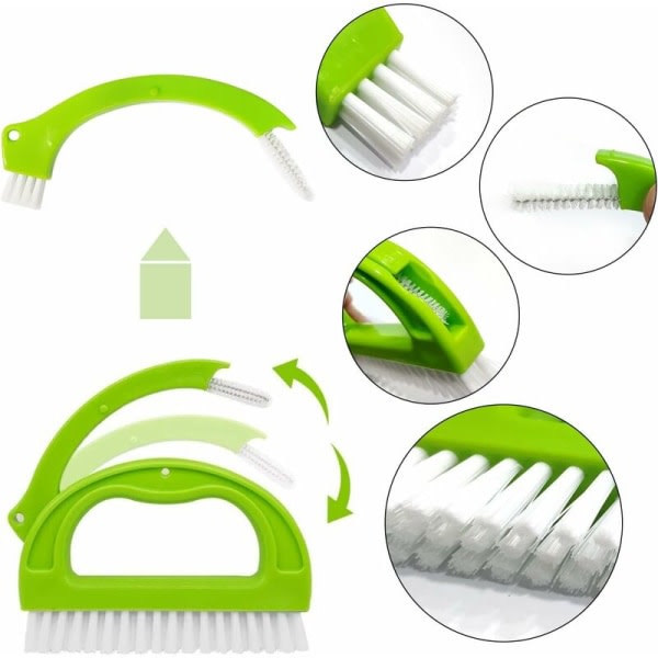 MODOU 4-pack injekteringsborste med handtag Kakelrengöringsborste Använd för hem och kök Fönsterskena söm Golvlinje