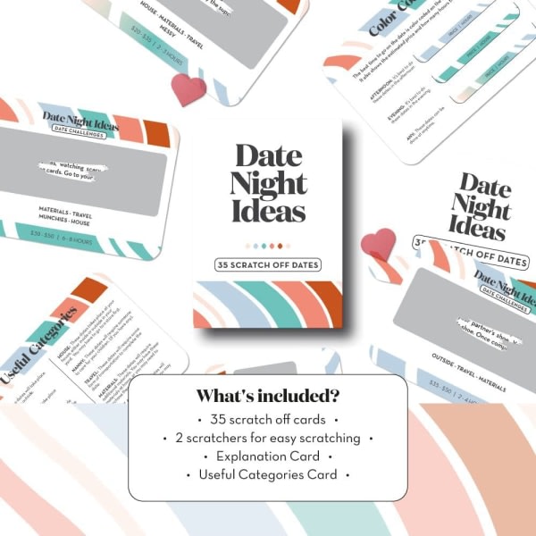 Date Night Box - skraplotter Dejt avsedd för par