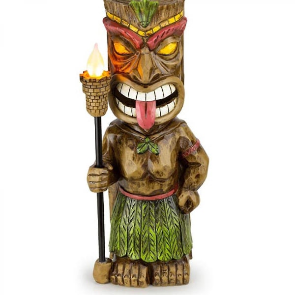 Hawaiiansk tropisk Tiki Man Warrior, Tiki Dude, Tiki Torch, Utomhus uteplats trädgård gräsmatta bar fest strand dekoration A1124-54