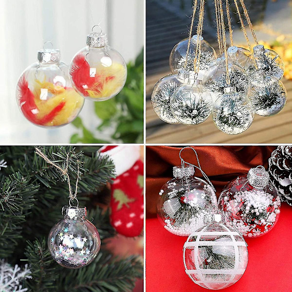 Gjennomsiktige julekuler å fylle 6cm / 8cm / 10cm Plast Dekorativ kule For Hjeminnredning Juledekorasjon Bryllupsdekorasjon