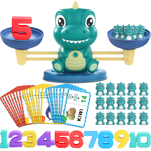 Dinosaur Matemaattiset tasapainolelut - Montessori-lelut, oppimisen opettavat lelut - Syntymäpäivälahjat 4 5 6 7 -vuotiaille pojalle