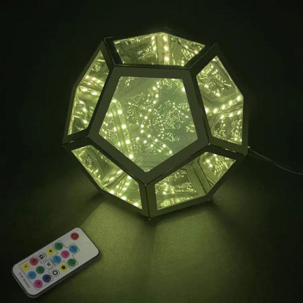 Ny uppgraderad Infinity Dodecahedron Gaming Light, Cool Rgbw LED bordslampa för sovrumsspelrumsinredning - Jnnjv
