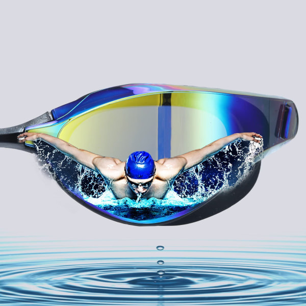 Svømmebriller for menn/damer Anti-tåke Anti-refleks UV-bestandig