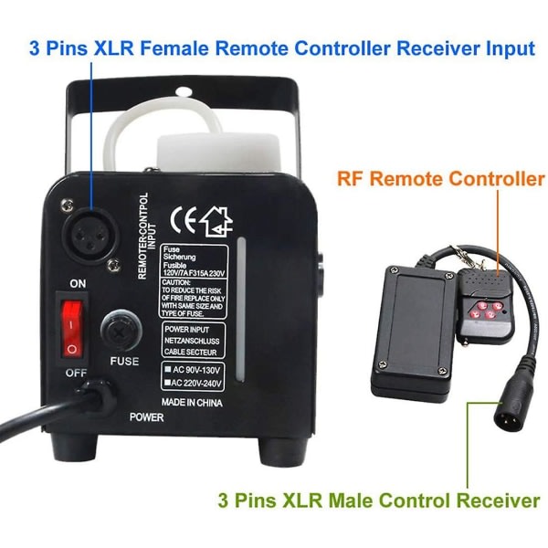 Bærbar 3-stifter Xlr trådløs fjernkontrol modtager for røgdimma Dj Stage Controller Rec