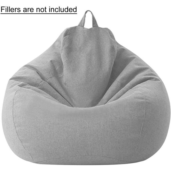 Bean Bag Cover - Betræk af bomuld og hør 100x120 cm - Bean Bag Sofa Betræk med lynlås uden fyldstof