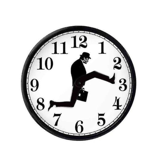 Monty Python Inspireret Silly Walk Väggklocka Creative Silent Mute Clock Väggkonstpresent Svart