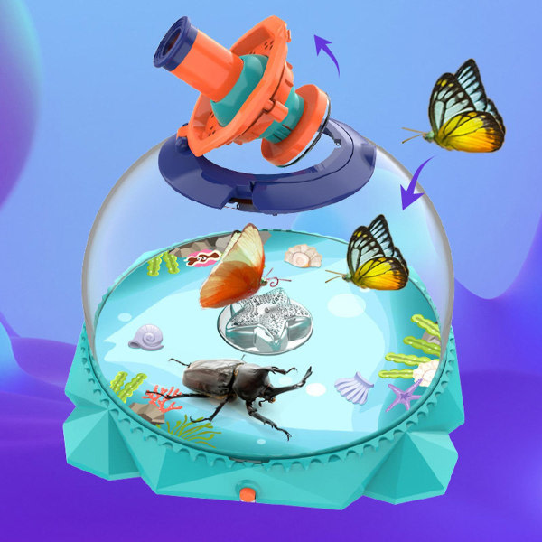 Insektsobservasjonslåda for barn Forstorande bildevisare 3-fargets Pedagogisk Transparent Riser Vent Bug Catcher Box