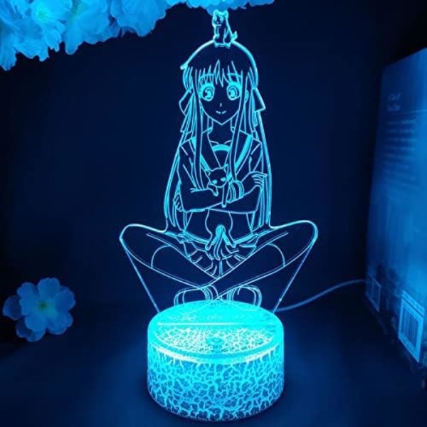 WJ Anime LED-ljus Fruits Basket Tohru Honda för sovrumsdekor nattlampa födelsedagspresent barnrum 3D skrivbordslampa Manga Fruits Basket