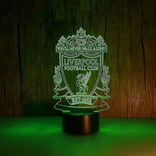 3D Led yölamppu Liverpool Football Club Kids Makuuhuoneen yölamppu Anime-lamppu