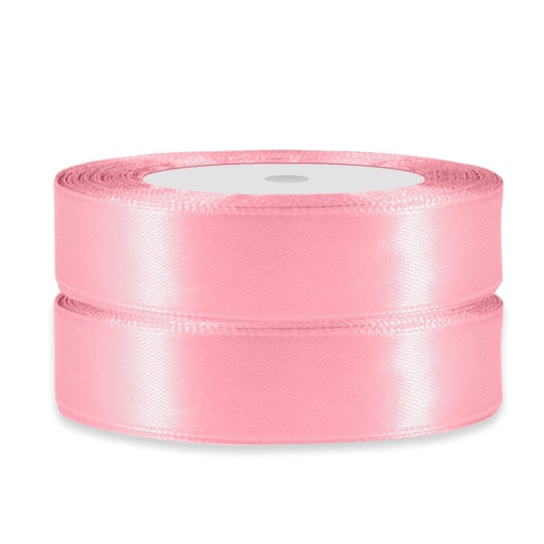 Vaaleanpunainen satiininauha, kaksipuolinen polyesteri 20mm x 22m (24