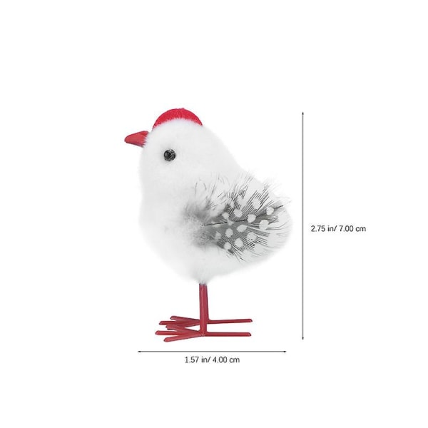 Pakke med 8 realistiske dekorative kyllingepåskerekvisitter