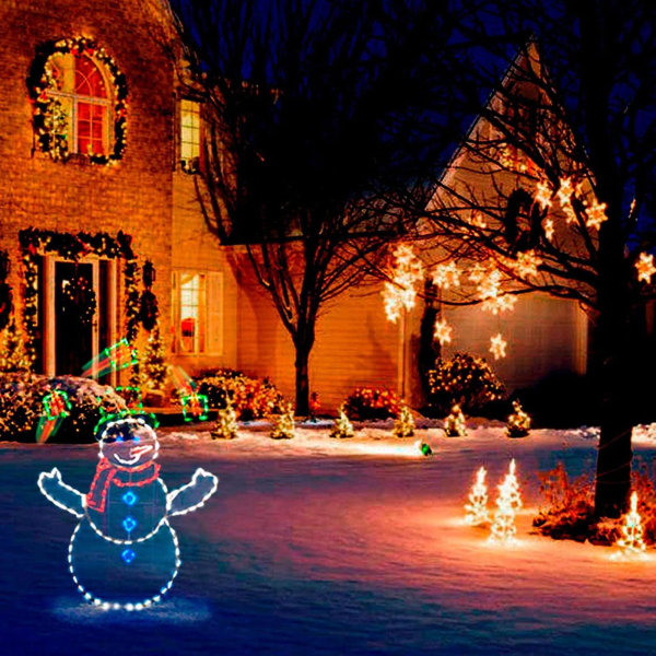Animerad snöbollsljusslinga Söt tecknad Serie Hållbar återanvändningsljus inomhus utomhusdekor A