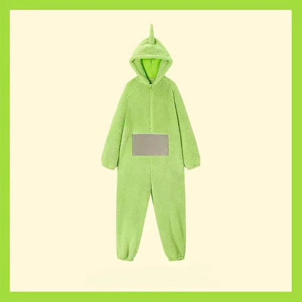 Unisex Teletubbies Kostymer Disi Onesies Lala Cosplay Pyjamas Vuxen Pyjamas Djur Sovkläder Jumpsuit Grön(YD) Green M