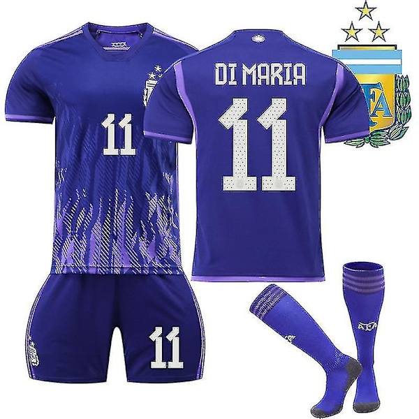 Jersey Argentina Champions Three Stars Away tröja Di maria Di maria 11 Kids 26(140-150CM)