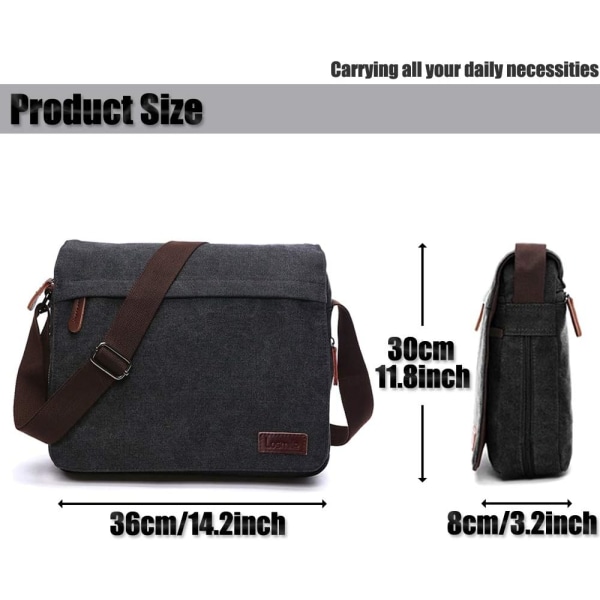 Men's Shoulder Bag Canvas Shoulder Bag Laptop Bag School Bag