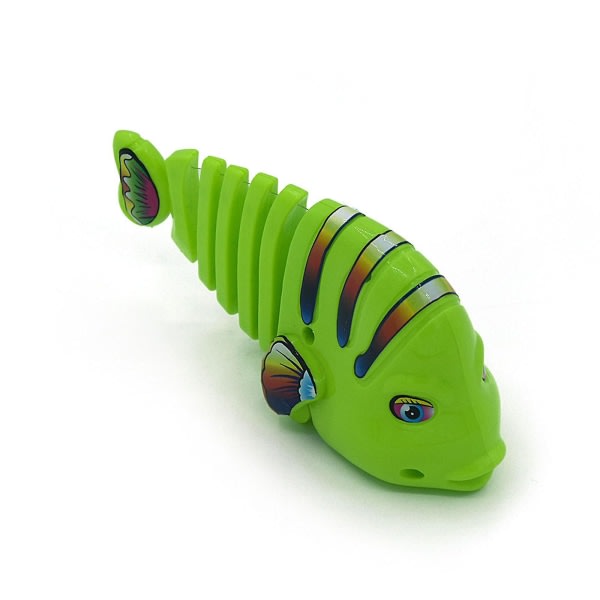 Clockwork Swinging Cartoon Fish Leksaker, Plast Wind-up Wiggle Fish Leksaker Green