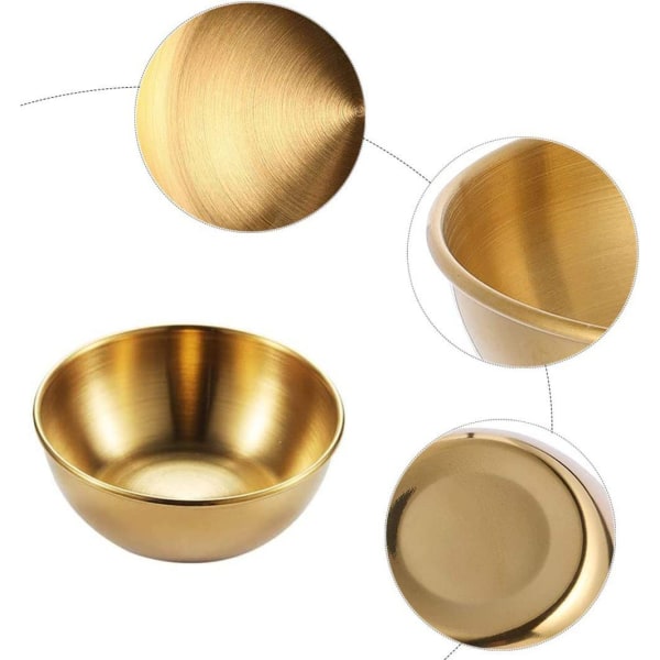 Golden sauce bowl, stainless steel mini dip bowls, round serving bowls