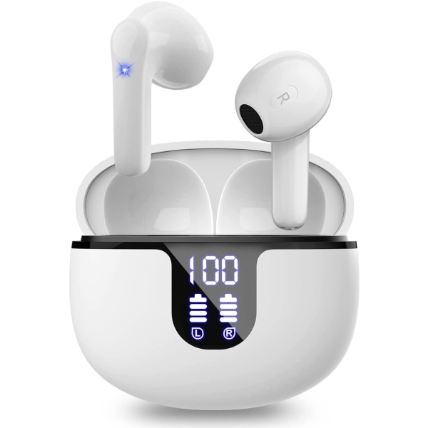 Bluetooth-hodetelefoner i øret, hodetelefoner trådløs Bluetooth 5.2 HiFi