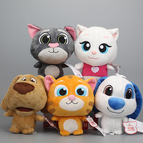 Original Talking Tom Cat och vänner Angela Ben Hank Ginger Tom PLUSH Leksak Stoppade leksaker för flickor pojkar barn födelsedagspresent---18CM Angela 18cm