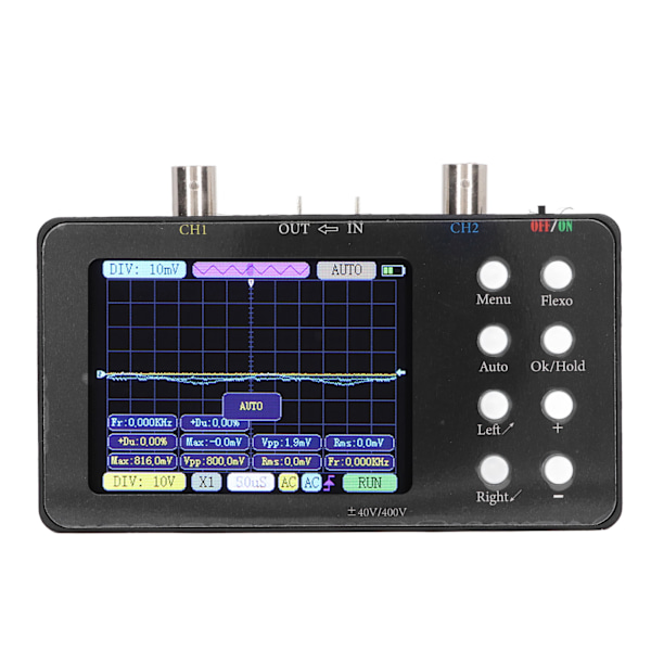 Digitalt oscilloskop 2-kanals bärbar signalgenerator 2Mhz bandbredd 50M samplingsfrekvens 3,2 tum LCD-skärm med bakgrundsbelysning 0.4