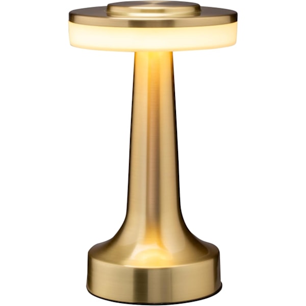 Bärbar LED-bordlampa med touchsensor, 3 ljusstyrkenivåer, uppladdningsbart batteri för upp till 48 timmar (guld)