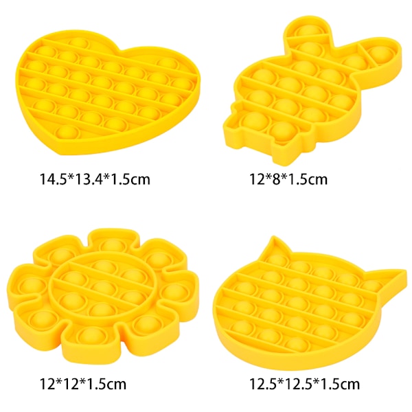 Pop It Fidget Leksak - Flera Färger Stress Sensorisk Leksak Barnspel Square-Yellow