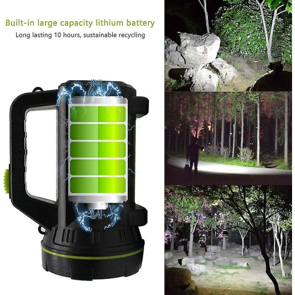 USB-uppladdningsbar superstark LED-ficklampa 135000 lumen 6000 mAh hög effekt vattentät ficklampa för nödsituationer vandring camping jakt (utan S