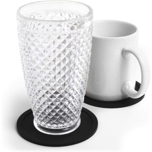 Glasskåner silikone skridsikre glasbrikker, 8 stk runde, kaffekopper