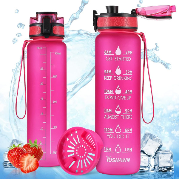 Urheiluvesipullo 1 litra, BPA-vapaa vesipullo Motivalla
