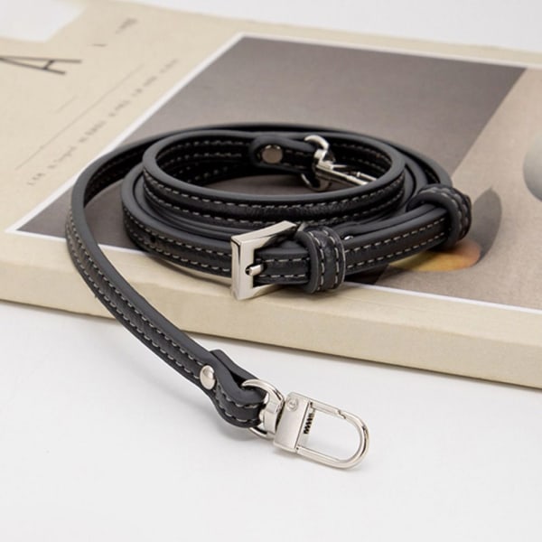 Väska Transformation Tillbehör för Longchamp mini Väskremmar Stansfri axelrem i äkta läder Crossbody Conversion Hängspänn Dark grey-silver Strap