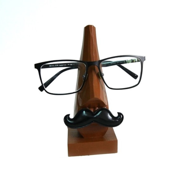 Glasögondisplaystativ med näsformat trä Hemdekorativt Hållbar Långvarig handgjord conveninet for hemmakontor Brun stor näsa