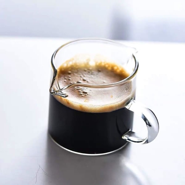 Shot Glas Espresso Dele Dobbelt tud Mælkekop Klart glas (Klart glas-1 pakke)