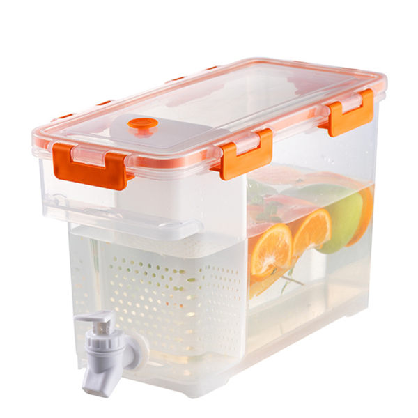 3,5L kall vattenkokare med kran stor kapacitet fruktjuicedispenser i kylskåp Apelsin