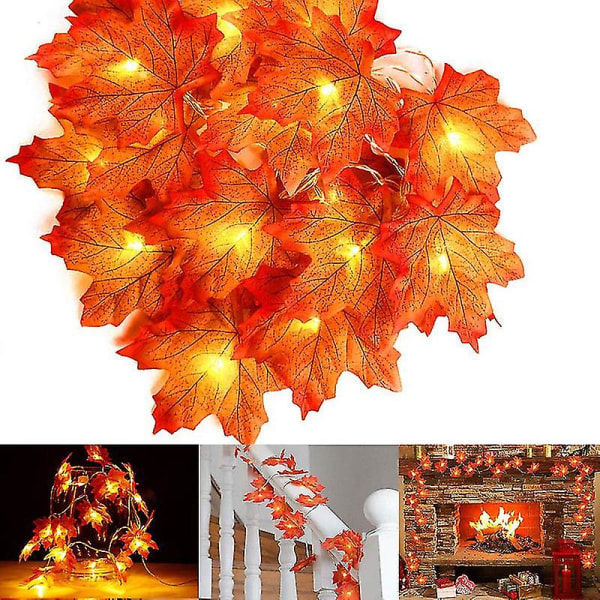 20 led Maple Leaf Fairy Lights Höstgirlang Höstbladsgirlang Höstdekoration