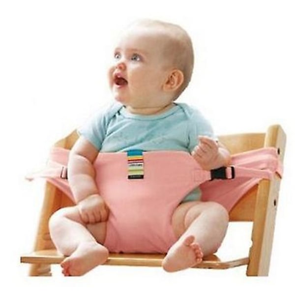 Säkerhetssele för babymatstol med remmar, sele för barnstol (rosa)