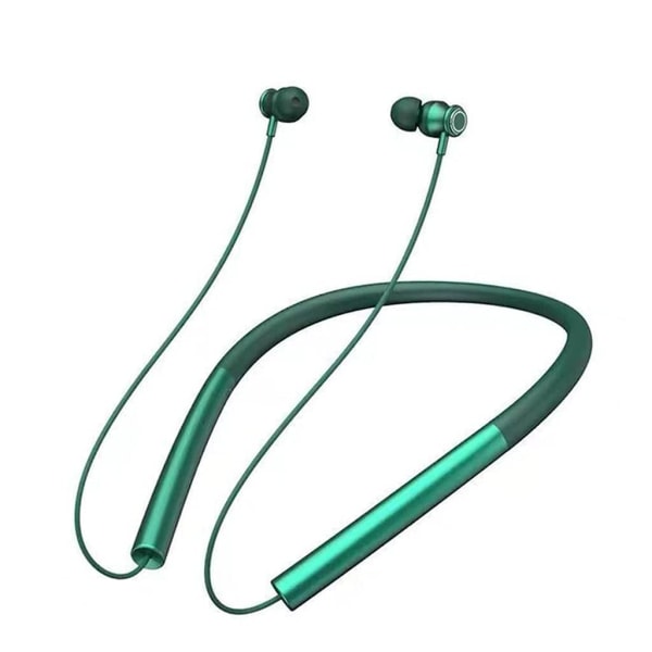 Bluetooth-headset, Sports Stereo Audio Halskjede In-Ear Hodetelefoner (Grønn)