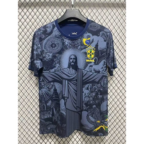 Säsong 2425 Brasilien specialutgåva tröja thailändsk version kortärmad fotbollströja snabbtorkande sportkläder som andas L