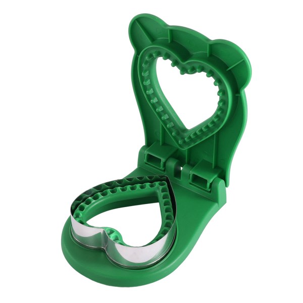 Formskærere og forseglare med hjerteformede multifunktionelle, skorpfri brødmaskine Gör-det-själv-bagværktøj Grön