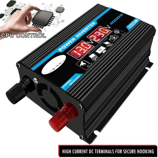 Invertteri 12 V - 220 V / 110 V LED-autovirtamuunnin Laturiadapteri Kaksois-USB Jännitemuuntaja Modifioitu siniaalto 12 V - 220 V