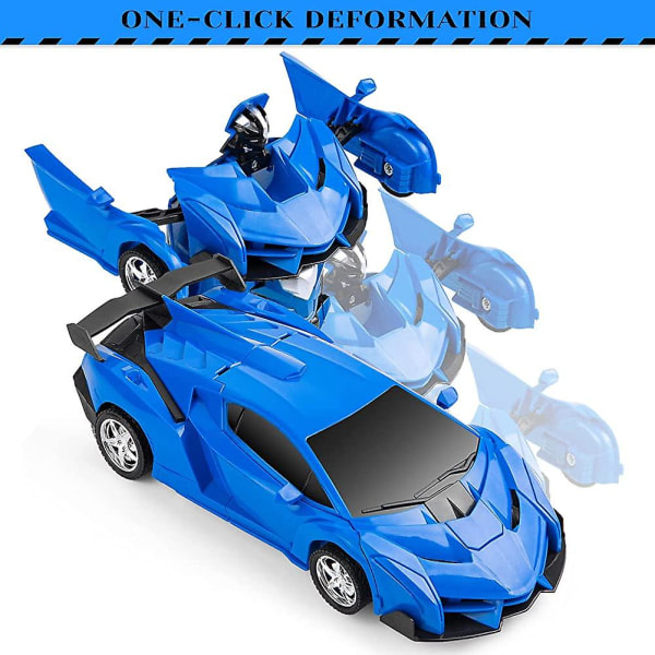 Fjernstyret bil, transformerende fjernstyrede bil til drenge 2 i 1 transformerende robot fjernstyrede bil