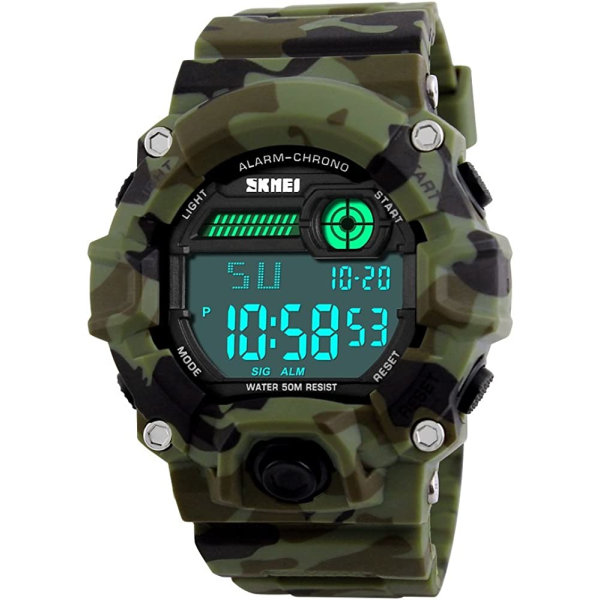 50m vattentät LED digital watch för män watch multifunktion