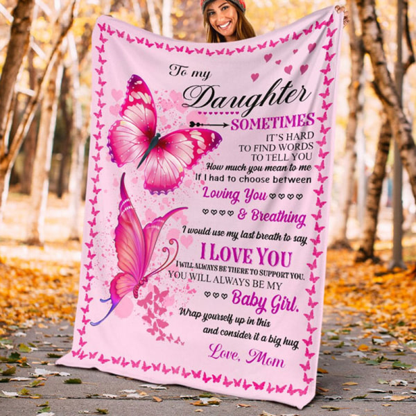 Premiumfilt till min dotter I Love You Fleece Love Flanellfilt Mysig mjuk plyschfilt Anpassad 130x150cm