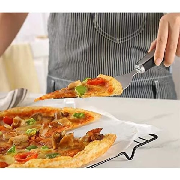Pizzaskärare Pizzaskyffel 304 Blad av rostfritt stål Kök Pizzahjulsskärare svart set för pizzapajer Våfflor och degkakor