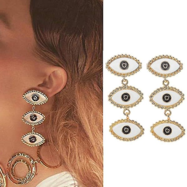 Devil's Eye Eye örhängen, känsliga små turkiska emalj tofs örhängen för kvinnor Lucky Jewelry