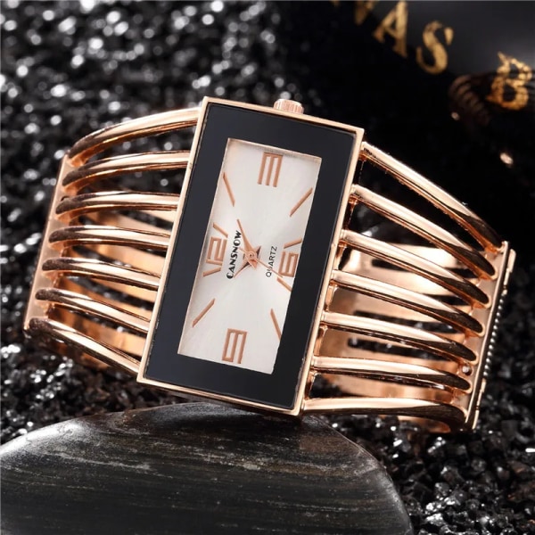 Mærke Dameure Damemode Armbånd Armbånd Kvarts Stålur Watch Montre Presenter Reloj Mujer Relogio Feminino Gold White