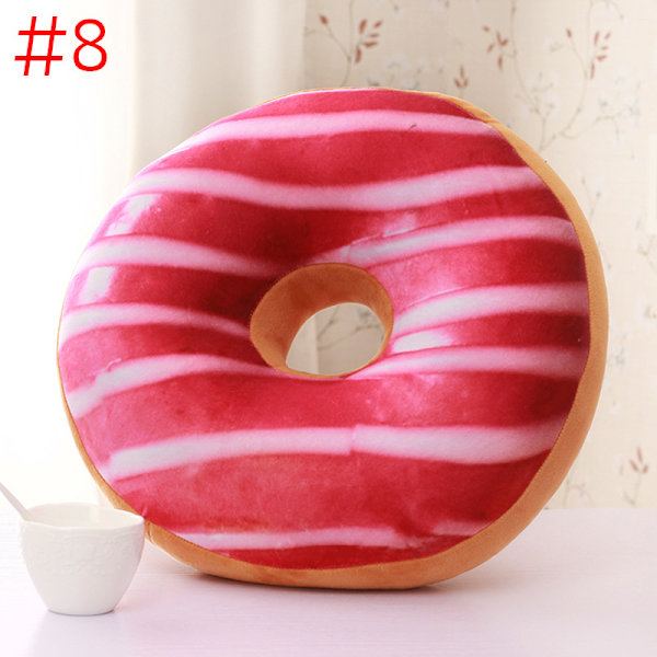 Sødt Donuts Pude Chokolade Donuts Plys Macaron Madpude Fin Bundpude Nappude Donut Coussin #8