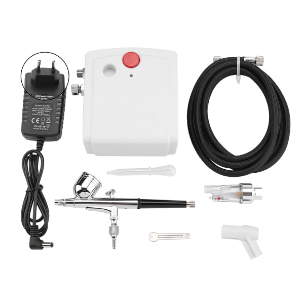 Kaksoistoiminen Airbrush-sarja Vit Pump Spray Air Brush Gun Set JP-130 (EU-kontakt 110-240V)