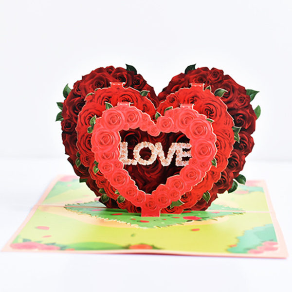 3D Alla hjärtans dag gratulationskort Roligt DIY alla hjärtans presentpapperskort Handgjorda DIY meddelandekort A