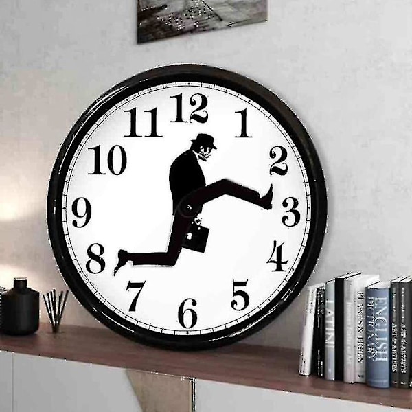 Ministry Of Silly Walk Veggklokke Morsom Stille Mute Klokker Kunst Dekor  [dB] Black