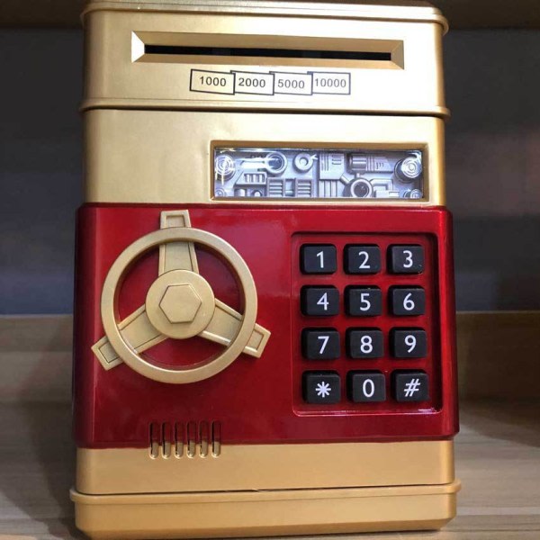 Elektronisk pengeautomat med lys og lydeffekter julegave til børn guld